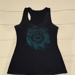 Women’s Vintage Slipknot Teal Graphic Racerback Tank Top